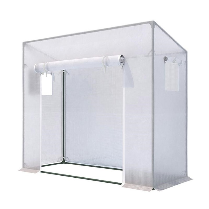 Kerti üvegház, termesztósátor, 200x78x170cm, PE anyag, cipzáras bejárat