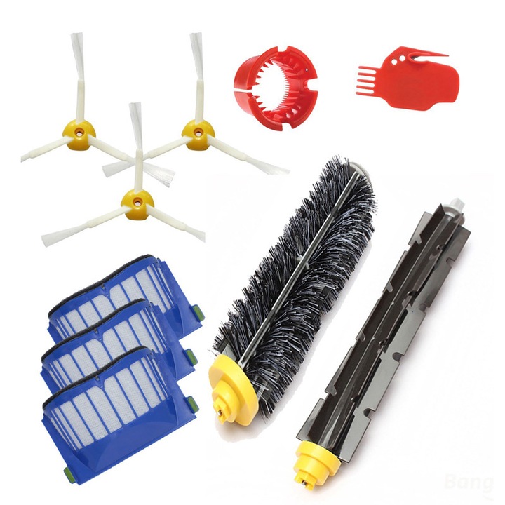 Set accesorii filtre si perii pentru aspirator robot Roomba 600, 10 piese