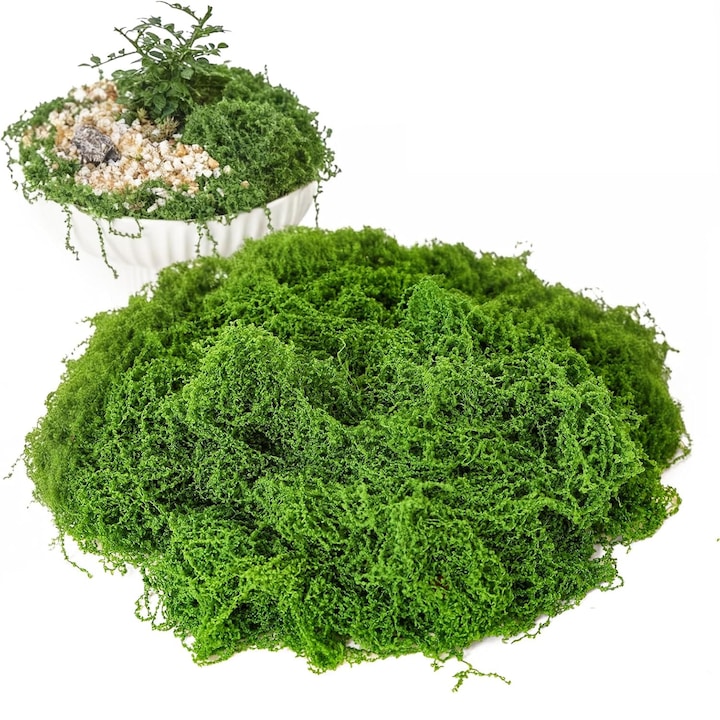 Изкуствен зелен мъх за стайни саксийни растения, 100 г изкуствен мъх за занаяти „Направи си сам“, декоративна изкуствена трева за саксии, моделиране, централни елементи за маса, стени, аксесоари за приказна градина