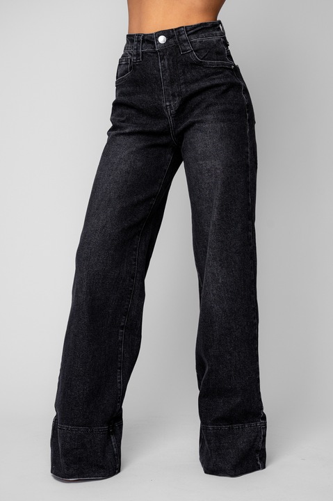 Blugi elastici largi Black 20106, Negru