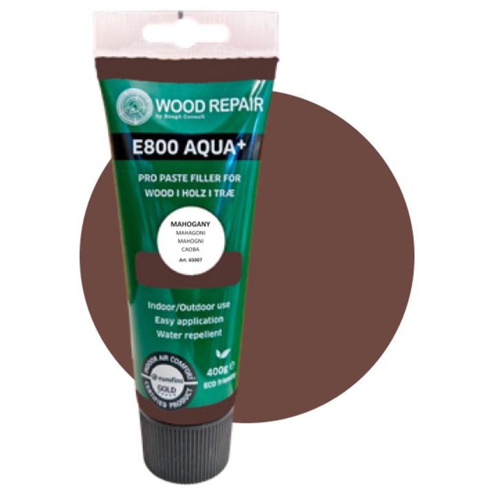 Chit de reparatii WoodRepair E800 Aqua+, 400 gr, Mahon, hidrofug