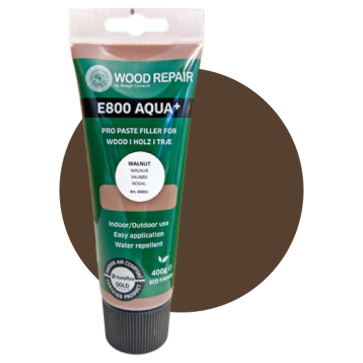 Chit de reparatii WoodRepair E800, 400 gr, Nuc, rezistent la apa, pentru mobilier de gradina