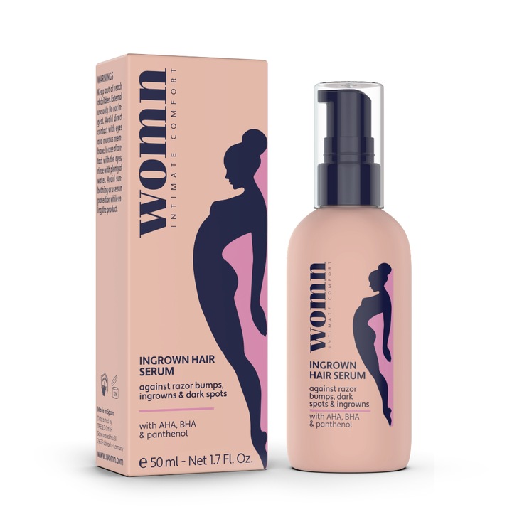 Ser WOMN Intimate Comfort, 50 ml, pentru piele sensibila, previne firele de par crescute sub piele, vegan