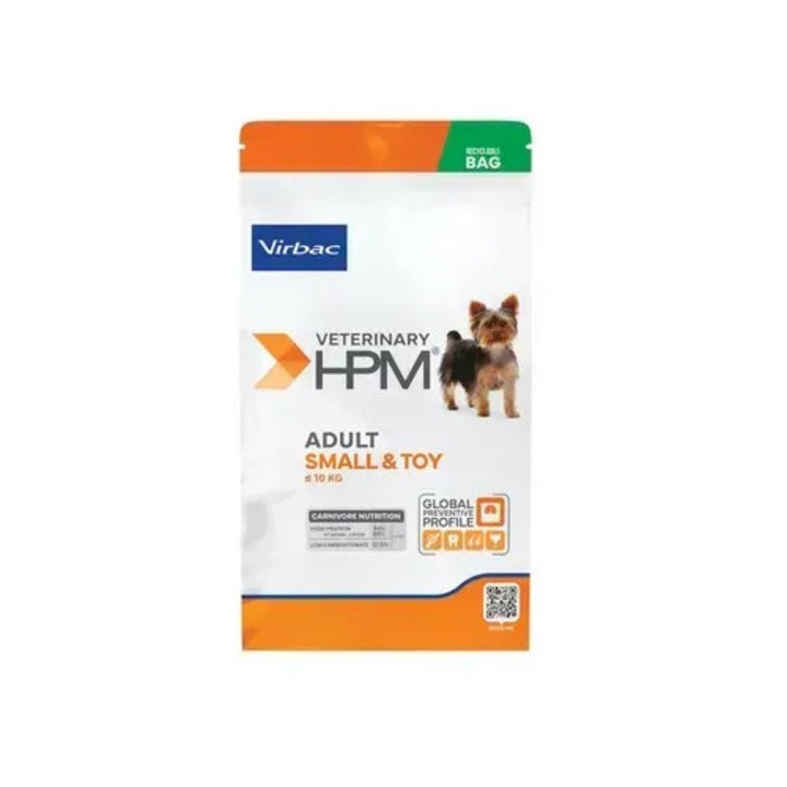 Hrana uscata pentru caini Virbac HPM Adult Small & Toy 7 kg