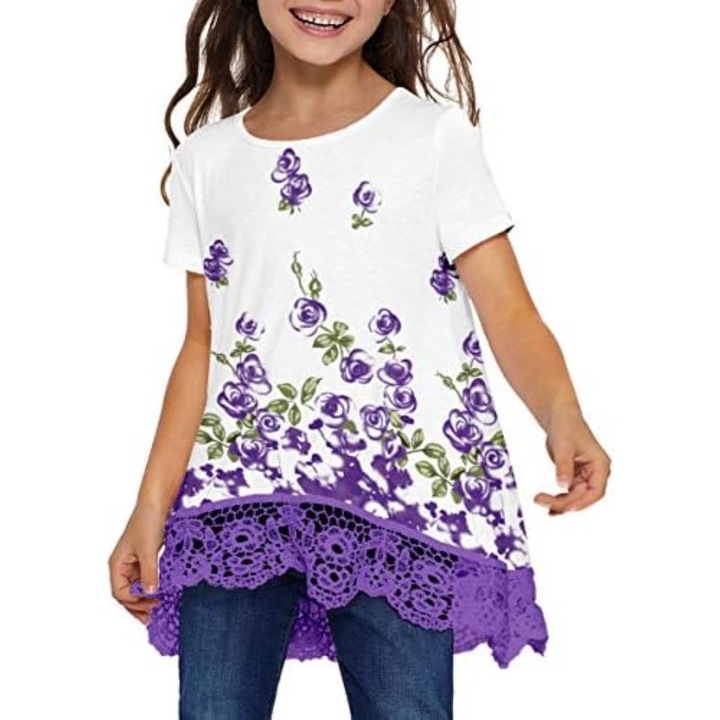 Lány tunika póló, CIMOO, többszínű, 128 CM, 160 CM méret