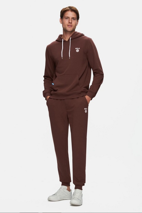 Pantaloni de trening UCLA, imprimat discret, bumbac, maro, L INTL