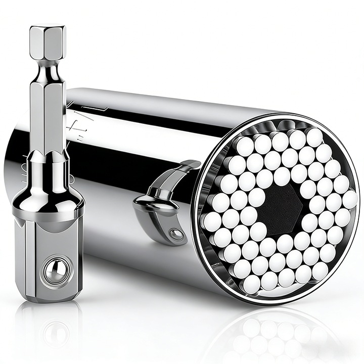 Cheie Universala Autoreglabila 7-19mm - Cu Adaptor pentru Bormasina, Potrivita pentru Majoritatea Piulitelor si Suruburilor. Cadou Ideal pentru Barbati