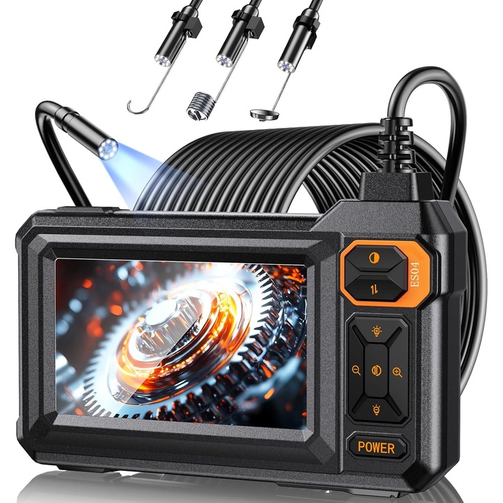 Bedee 4.3" HD endoszkóp kamera, 8 állítható LED, fekete, 5m kábel
