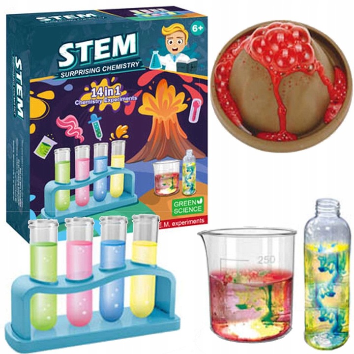 Oktatási készlet 14 BrukoSK kísérlet, vulkán, biztonság, 6+ év