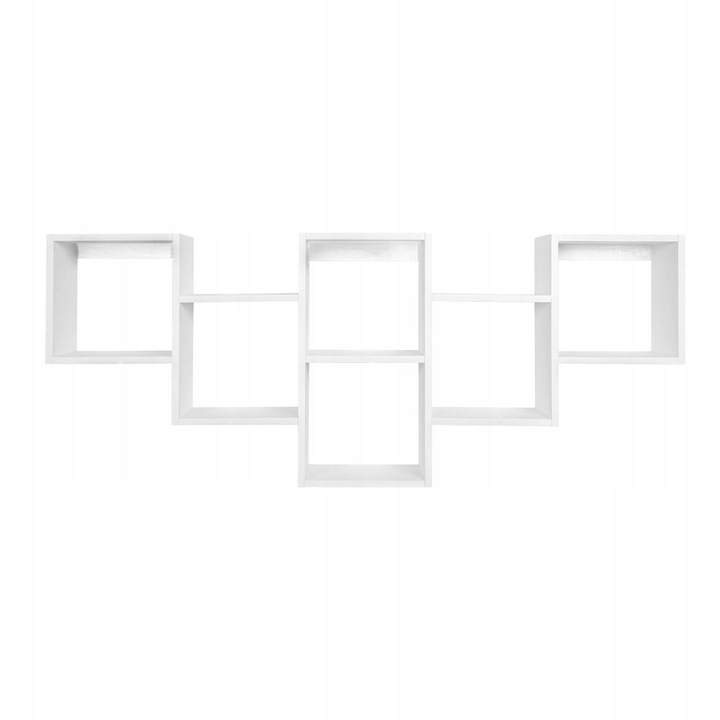 Raft modular suspendat, INTEGRI, FTS 2, Alb, 159x66x18 cm, suprafata mare de depozitare, design flexibil si estetic, solutie perfecta pentru organizarea creativa a peretelui