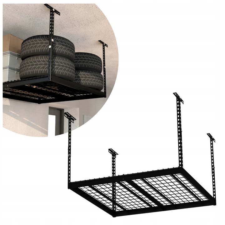 Raft metalic tavan, INTEGRI, PGF 1, Negru, 122x122 cm, constructie solida din otel, reglabilitate flexibila, ordine garantata in spatii tehnice, suport sigur pentru obiecte grele