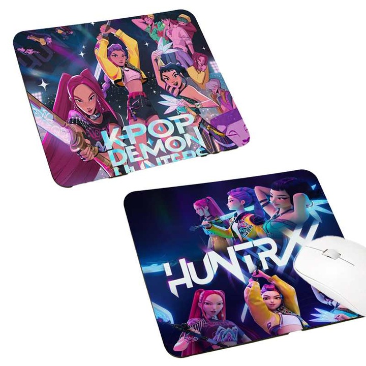 Подложка за мишка и клавиатура, Zimilo, дизайн Witch Hunter, противоплъзгаща, 20 x 24 x 0,2 см, подходяща за компютърни бюра, анимационен стил