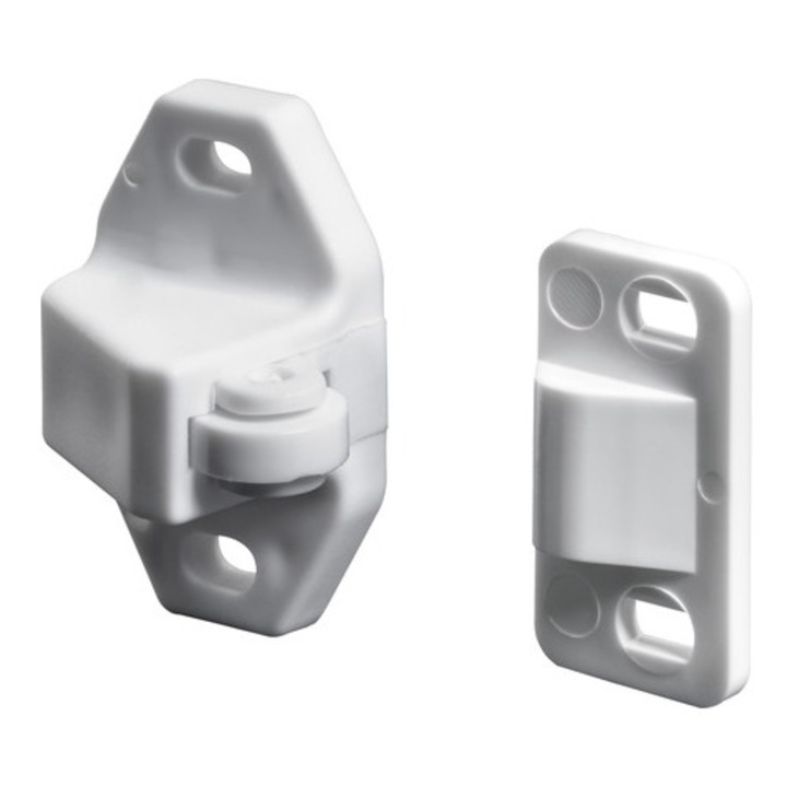 Opritor de usa cu rola Hettich 19x35x27 mm, plastic alb, pachet 10 bucati