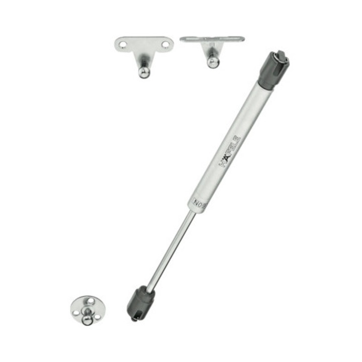 Piston amortizor/telescop cu gaz pentru usi de bar Häfele, standard 80N, metal gri