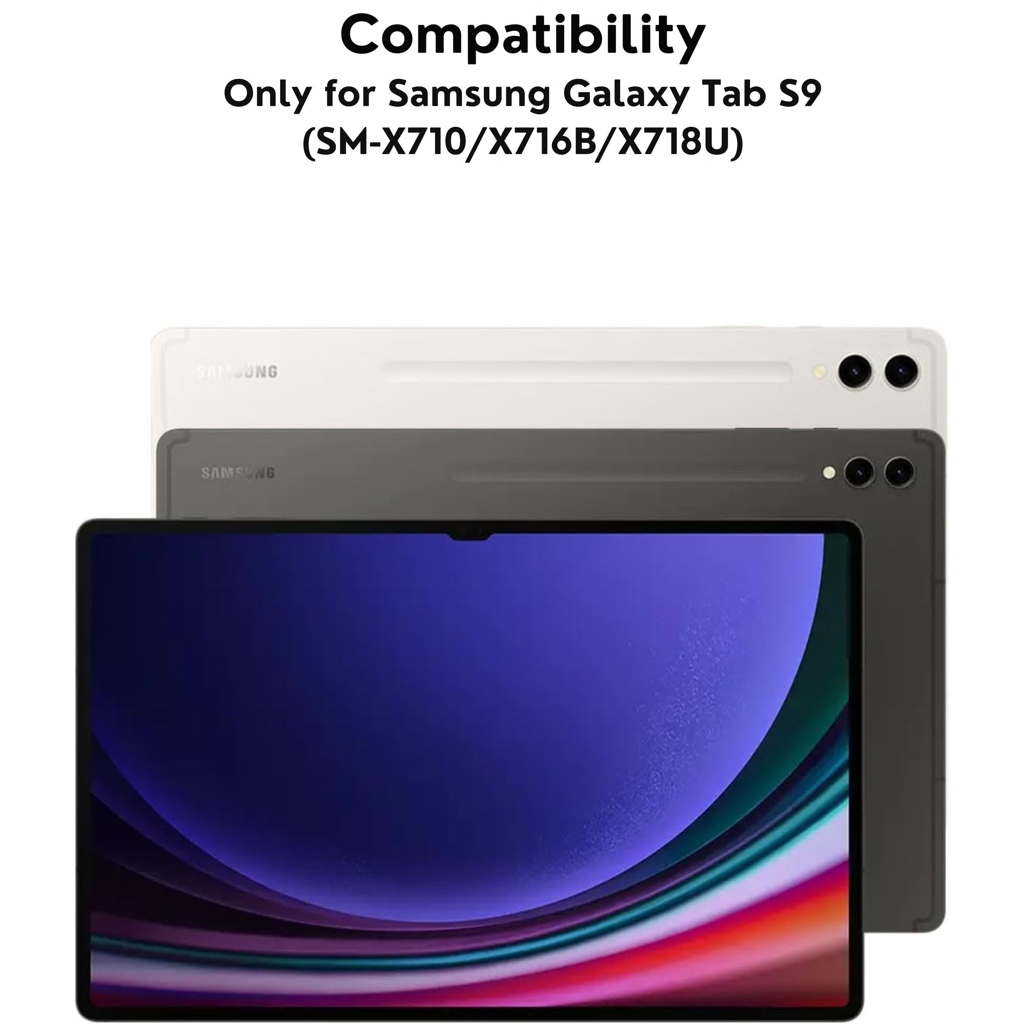 Husa cu tastatura Bluetooth QWERTZ pentru Samsung Galaxy Tab S9 FE 10.9” / Tab S9 11” (2023) – Tastatura iluminata RGB, detasabila magnetic, husa din piele PU, Neagra