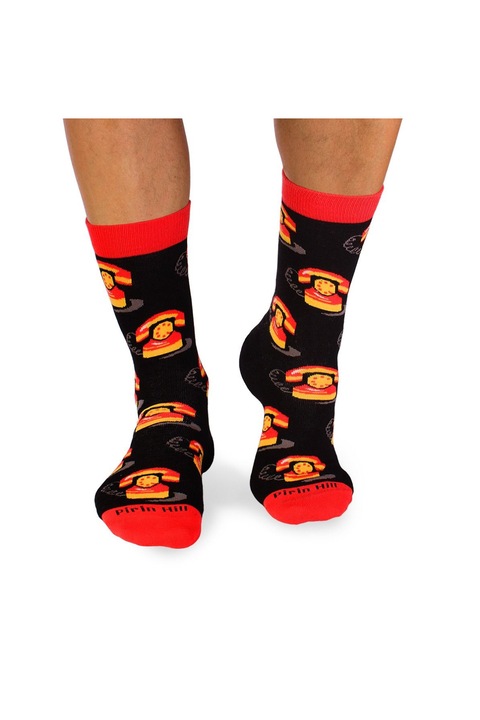 Sosete bumbac organic COLOUR COTTON Retro Phones, 39-42 EU, Multicolor