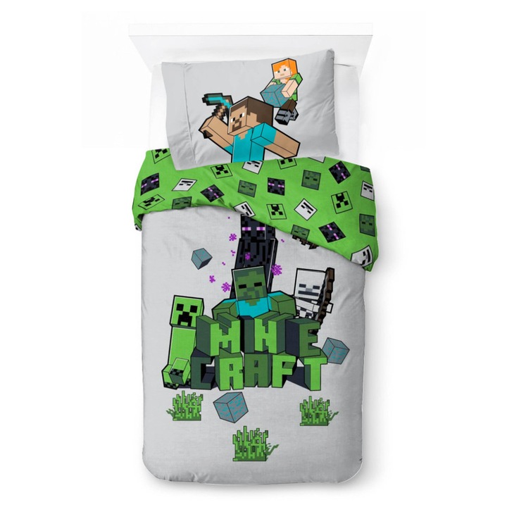 Minecraft Build and Explore спално бельо 140×200 см, 70×90 см