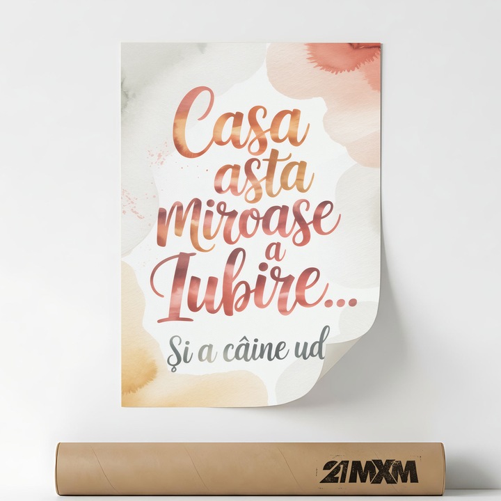 Poster cu mesaj amuzant, tematica caini, Miroase A Caine Ud, A4 (21 x 29.7 cm), Fara Rama