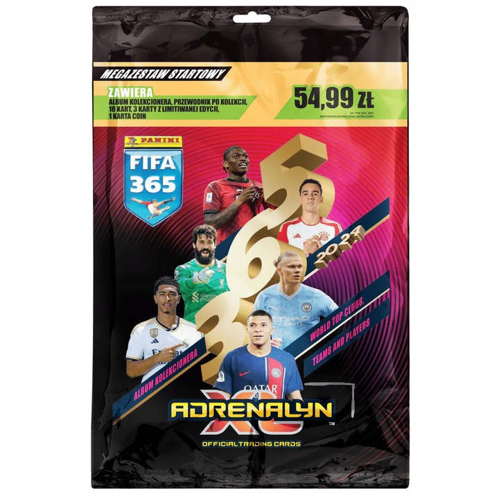 FIFA 365 2024 Adrenalyn Mega стартов комплект XXL, 450+ карти, лимитирана серия, многоцветен