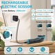 Bedee 4V Vezeték Nélküli Elektromos Olló, 2 Önélező Pengével, Biztonsági Zárral, 2000mAh Akkumulátorral, kék-fekete - Kartonhoz, Szőnyeghez, Bőrhöz, Textilhez és Műanyaghoz