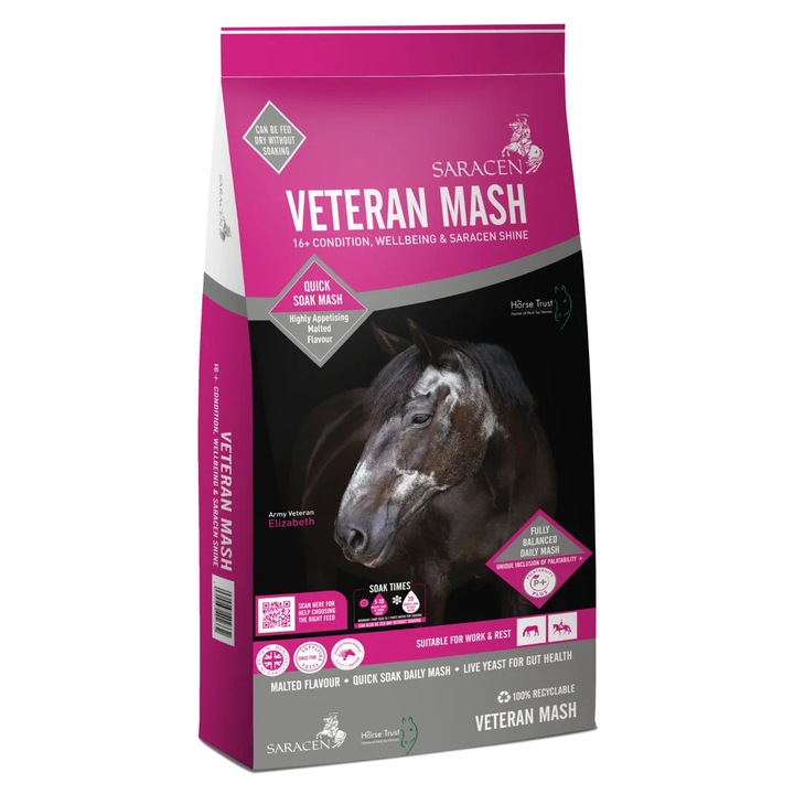 Furaj pentru cai Saracen VeteranMash, hranitor, 20kg