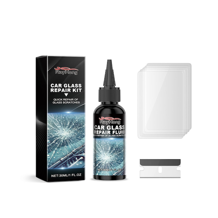 Kit de reparare fisuri parbriz, reparare geamuri auto, aplicare versatila, 30x1cm