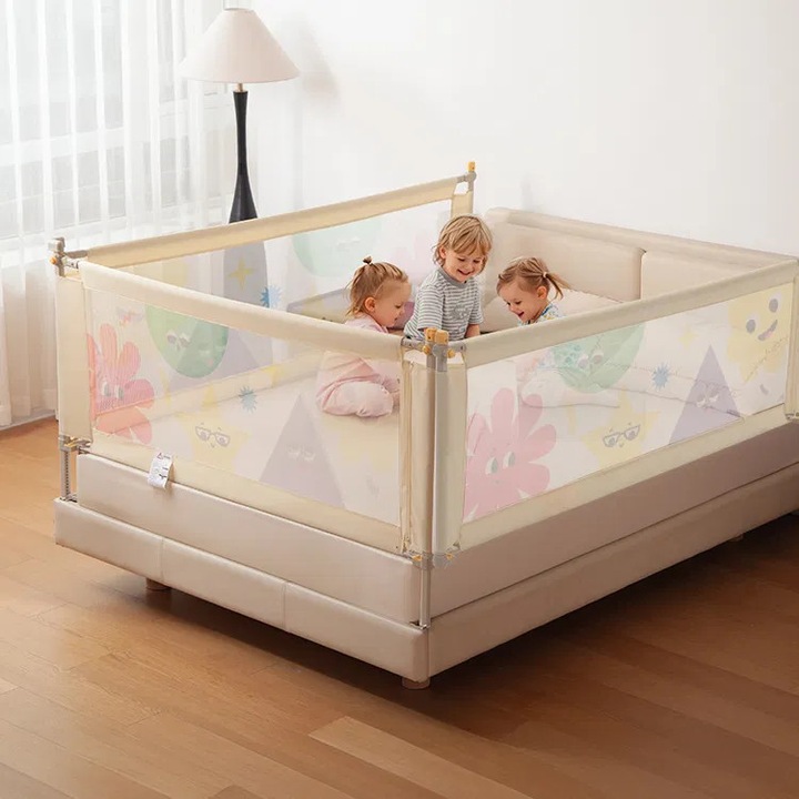 Bariera protectie pat Empria, model Basic interconectabil, reglabil si culisant, inaltime ajustabila 62-93 cm, 160 cm