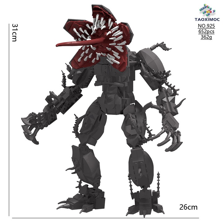 Set de constructie Stranger Things Demon King, 652 piese, 31x26cm, gri