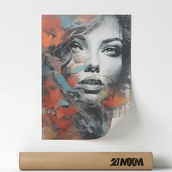 Плакат „Изкуство 19“ върху матово платно – минималистичен дизайн, 30 x 40 см, без рамка