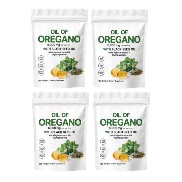 Ulei de oregano Softgel, set 4 pungi, 180 capsule fiecare, ingrijire corporala