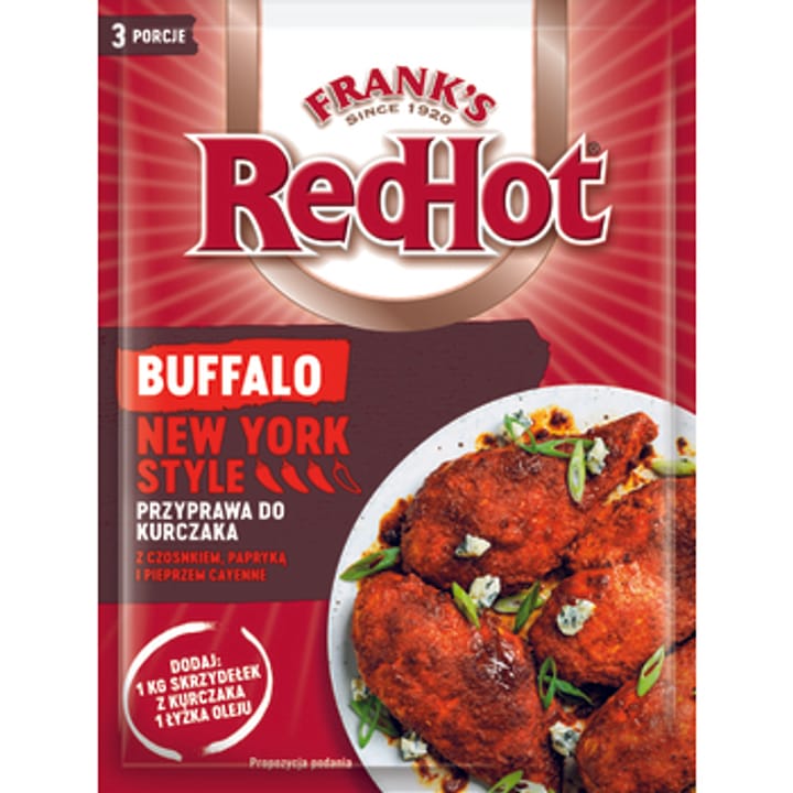 Amestec de condimente pentru pui cu usturoi, ardei si piper cayenne, Frank's redhot, 20g
