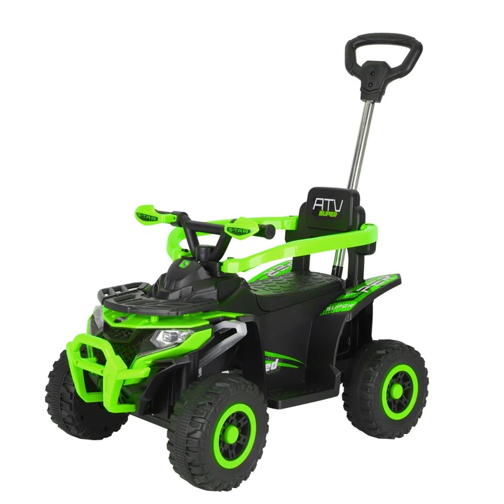 ATV electric Kinderplay Super 4 in 1, 35W, telecomanda, verde, pentru 1-3 ani