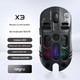 VeniSymlis® Mouse gaming wireless X3, ultra-usor 70g, senzor PAW3311, 12000 DPI, 6 butoane programabile, tri-mode (USB/2.4GHz/Bluetooth 5.1), RGB personalizabil, baterie 500mAh, incarcare USB-C, pentru PC, laptop, Mac, negru