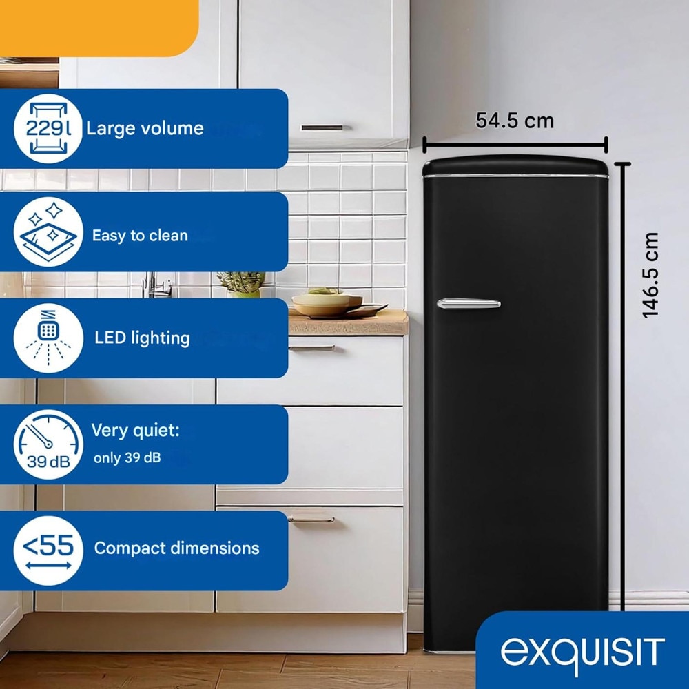 Frigider Retro Exquisit, capacitate 229 litri, H 146.5 cm, design ...