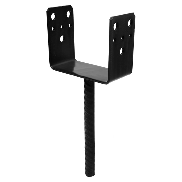 Papuc reazem, tabla de otel zincat, negru, 101x60x102mm