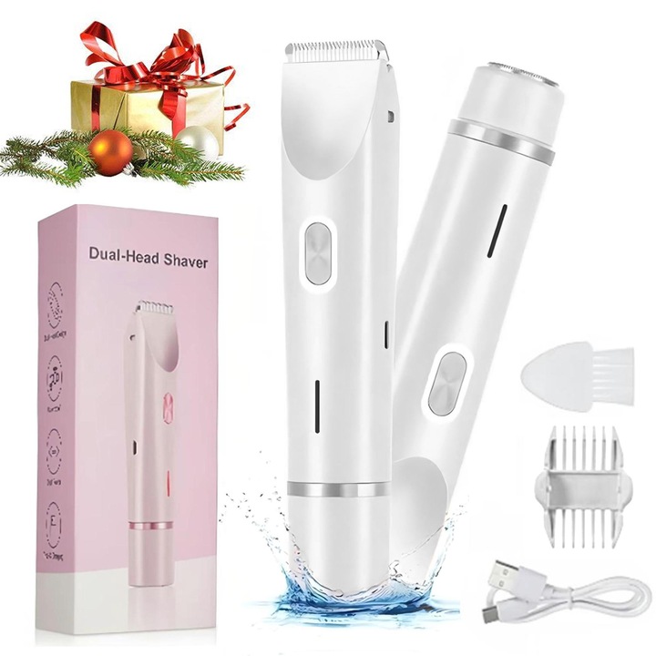 Epilator 2-in-1, waterproof, cu lame ceramice, utilizare uscata si umeda, incarcabil, 120 minute autonomie