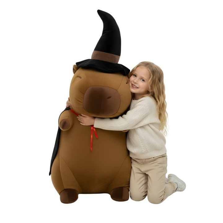 Plüssjáték, nerd hunters, Varázsló Kapibara, 100 cm, többszínű, párna és játék funkcióval