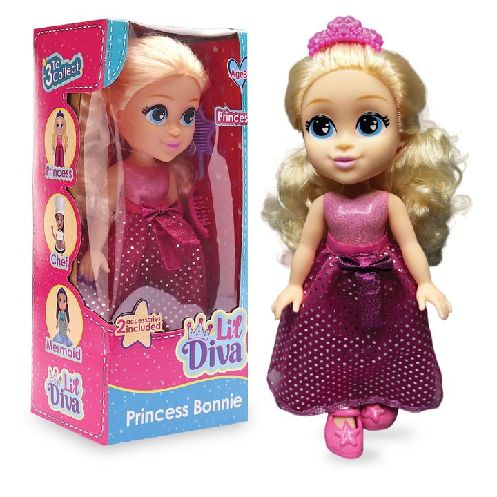 Papusa de plus, bonnie girls, set Papusi Lil Diva, multicolor, pentru fete