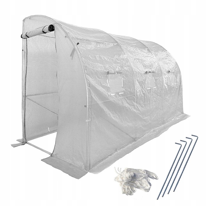 Sera de gradina perete, tunel de folie, 3x1, 5m, 4, 5m2, Protectie UV 4, 140g/m2, alb, tevi groase de 25 mm