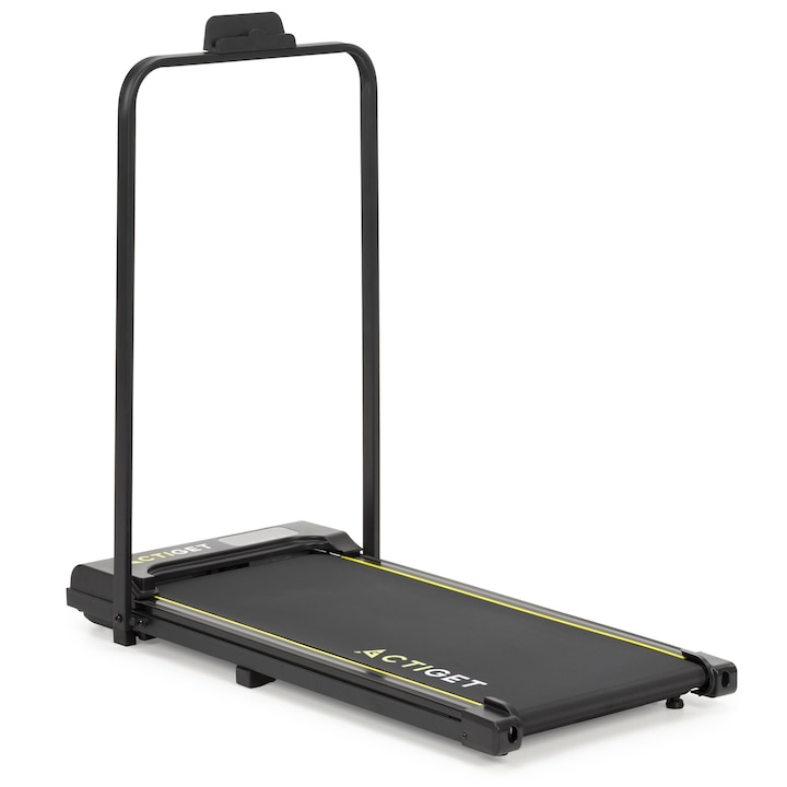 Banda de alergare electrica, pliabila, 6 km/h, sarcina maxima 110 kg, culoare negru, lime, alb, set accesorii