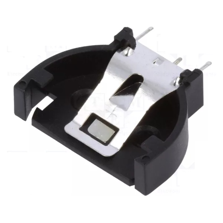 Soclu pentru baterie CR2032 / DL2032, montare THT, verticala