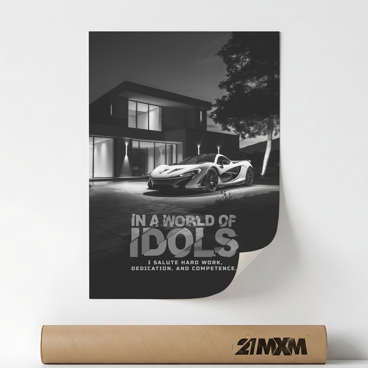 Poster 'In A World Of Idols' Pe Panza Mata – Design Minimalist, 30 x 40 cm, Fara Rama