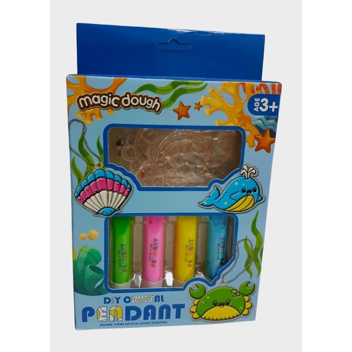 Set creatie cu pasta colorata medalioane, breloc