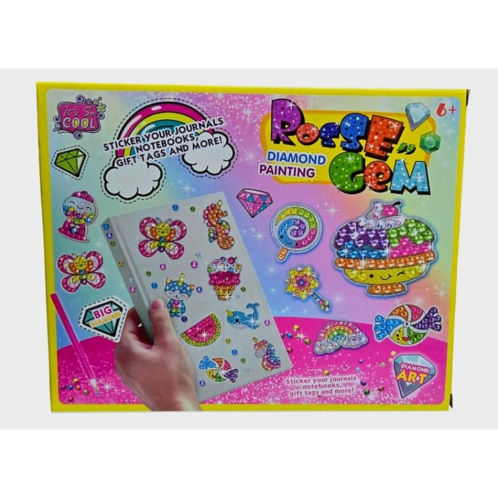 Set creativitate cu diamante, stickere perlate in diverse culori, creion aplicare