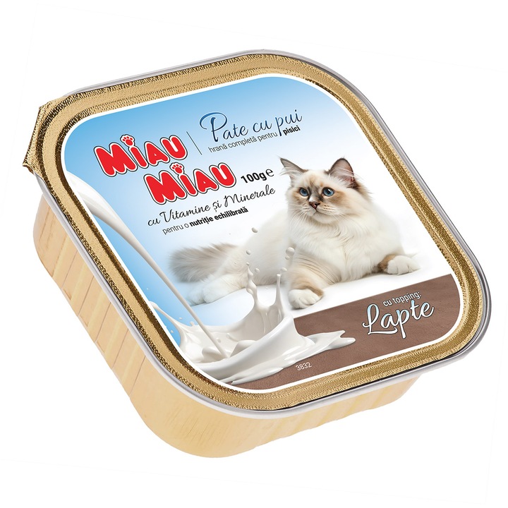 MIAU MIAU Nedves Macskaeledel, Pástétom, Csirke Tejföllel, 100g