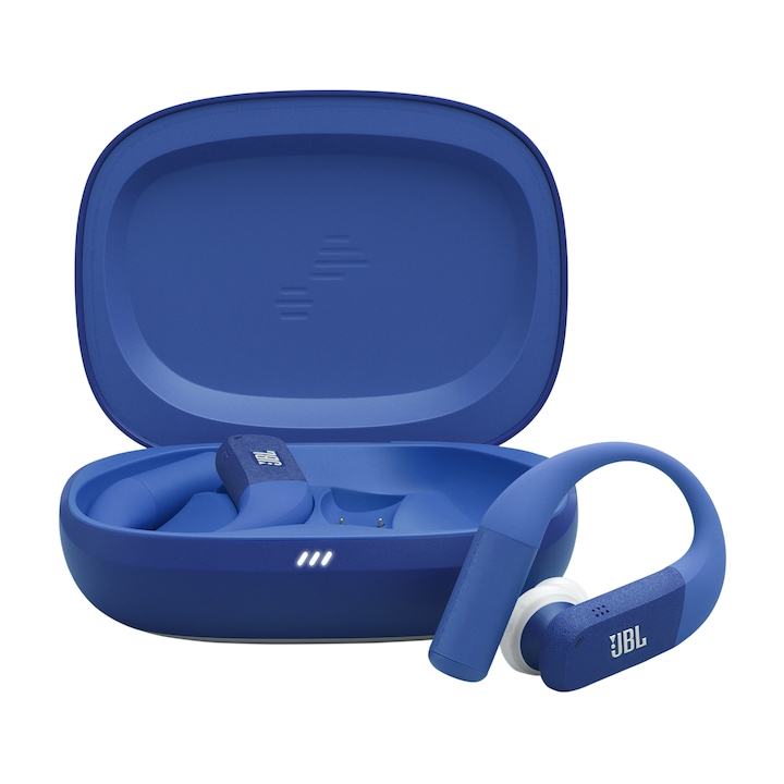 Casti sport in-ear JBL Endurance Peak 4, True Wireless, Noise Cancelling, IP68, 6 Microfoane, Redare pana la 48 h, Albastru