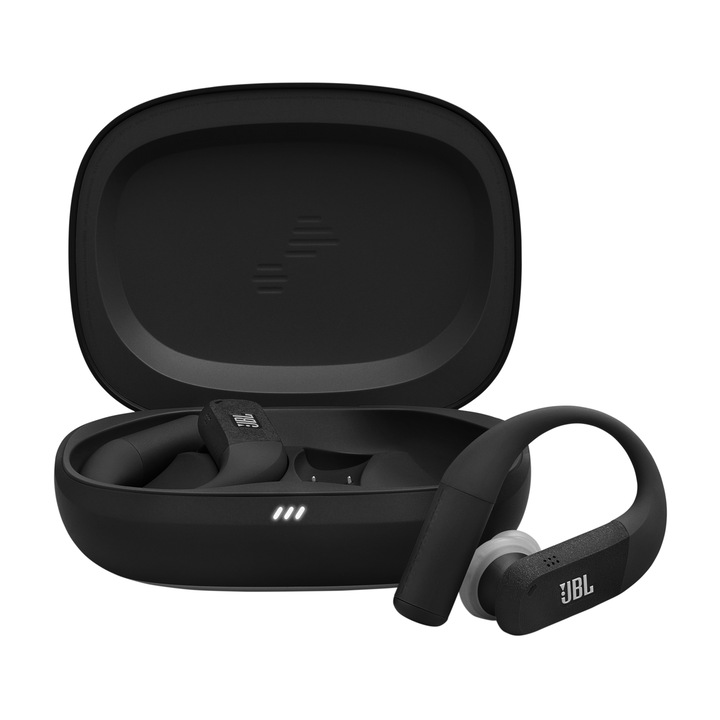Спортни слушалки In-ear JBL Endurance Peak 4, True Wireless, Noise Cancelling, IP68, 6 микрофона, Автономност 48 часа, Черен/Сив