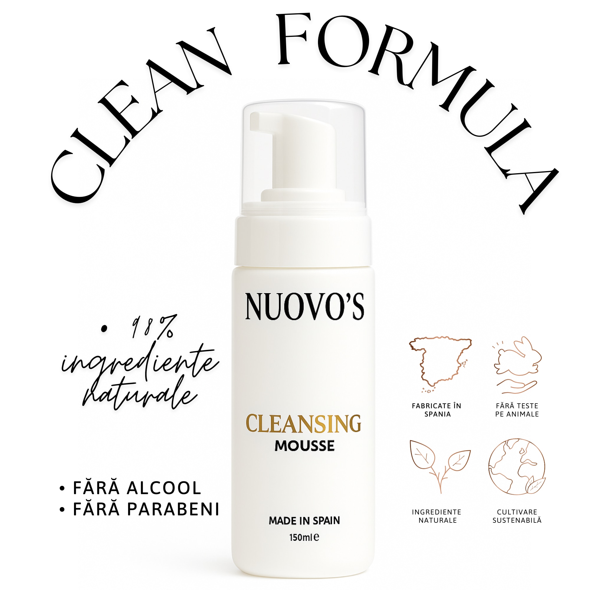 Spuma Curatare Fata NUOVO’S Cleansing Mousse, Demachiant Facial Tip ...