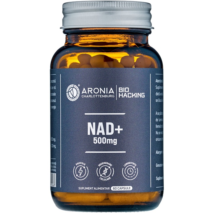 NAD+ la 500 mg — 60 capsule care sustin energia, regenerarea celulara si longevitatea | Bio Hacking