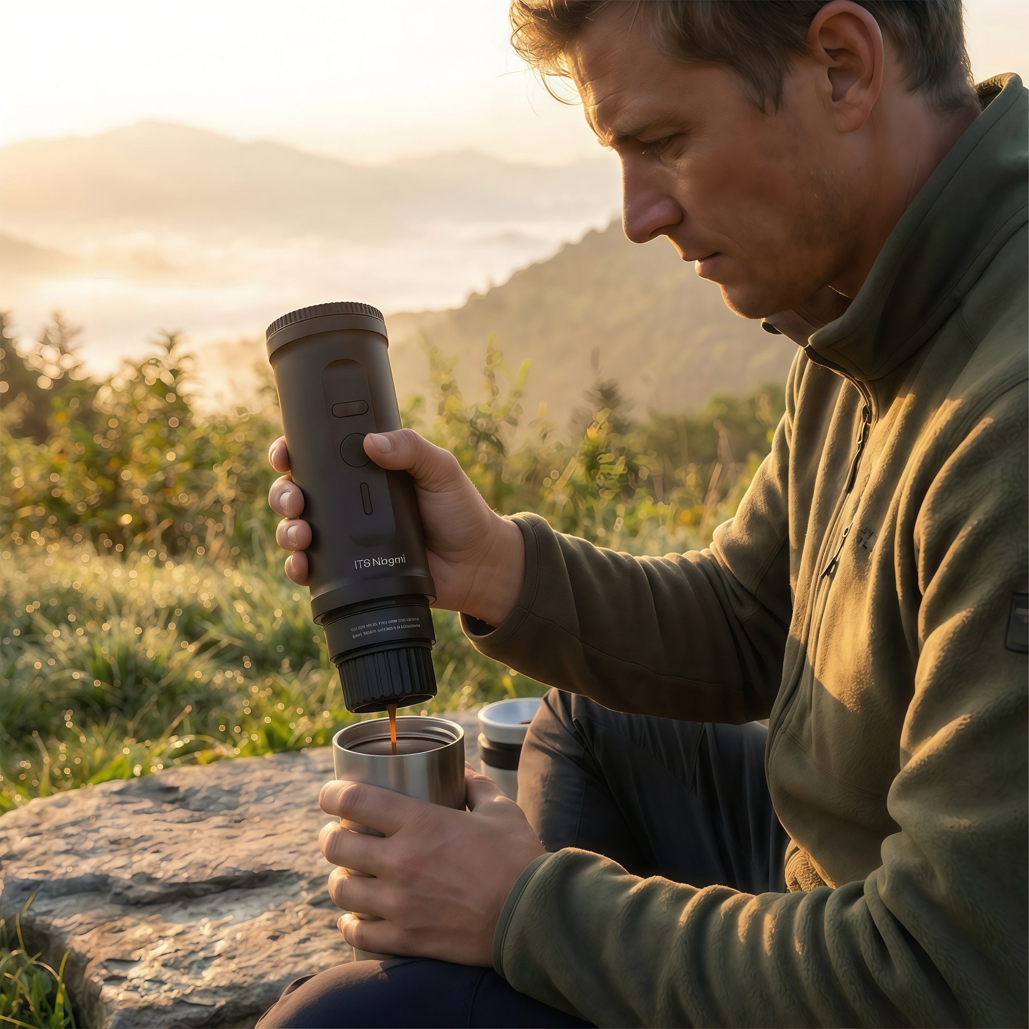 Espressor portabil electric 3 in 1, 20 bar, compatibil Nespresso & cafea macinata, USB / auto / priza, cu suport pliabil si geanta, pentru calatorii, camping, birou, negru